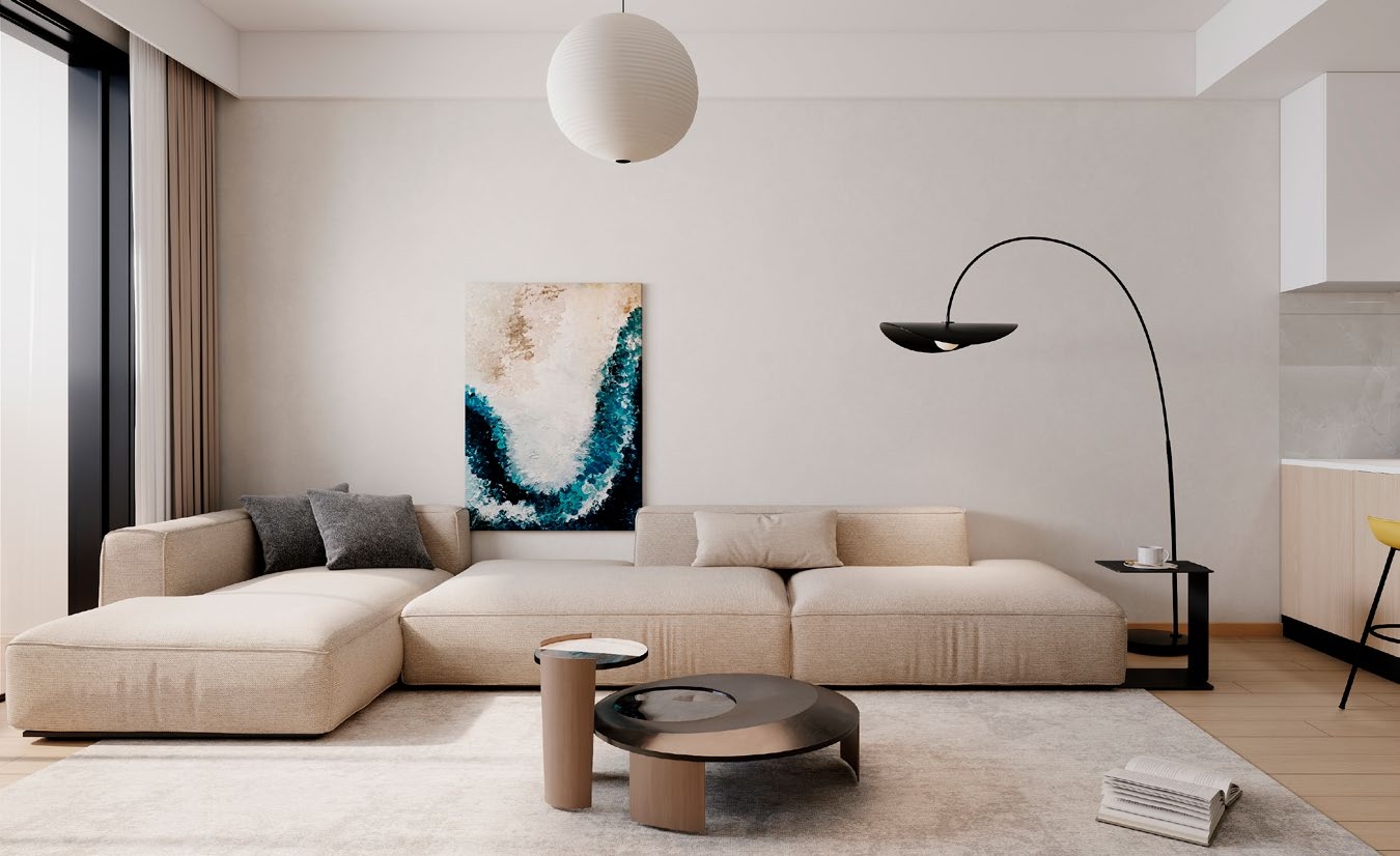 Furnished living room showcasing modern luxury interiors at Lesonia Residency Kileleshwa